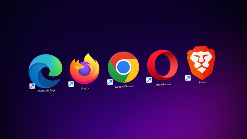 Various of popular web browsers next to each other.